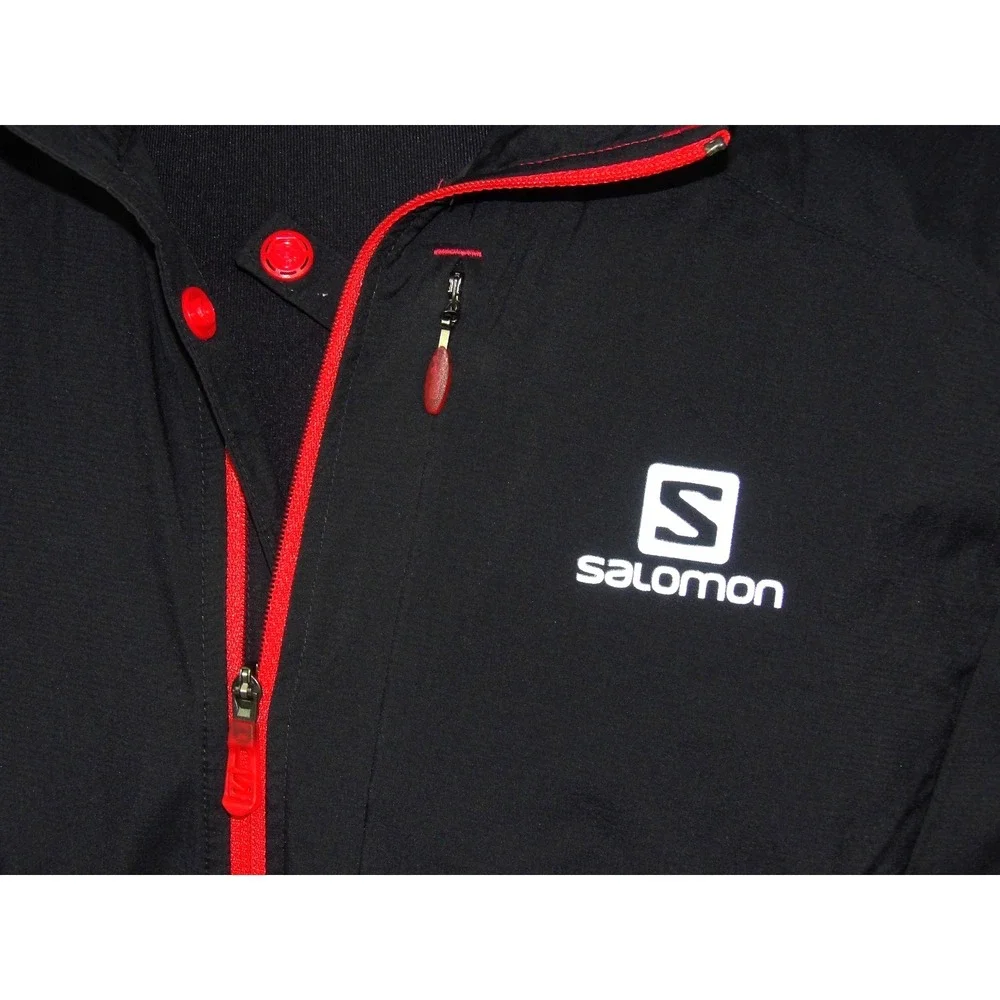 SALOMON‎ Clima WIND 100% Nylon Black Zip-Up Windbreaker Vest Jacket Men's Medium